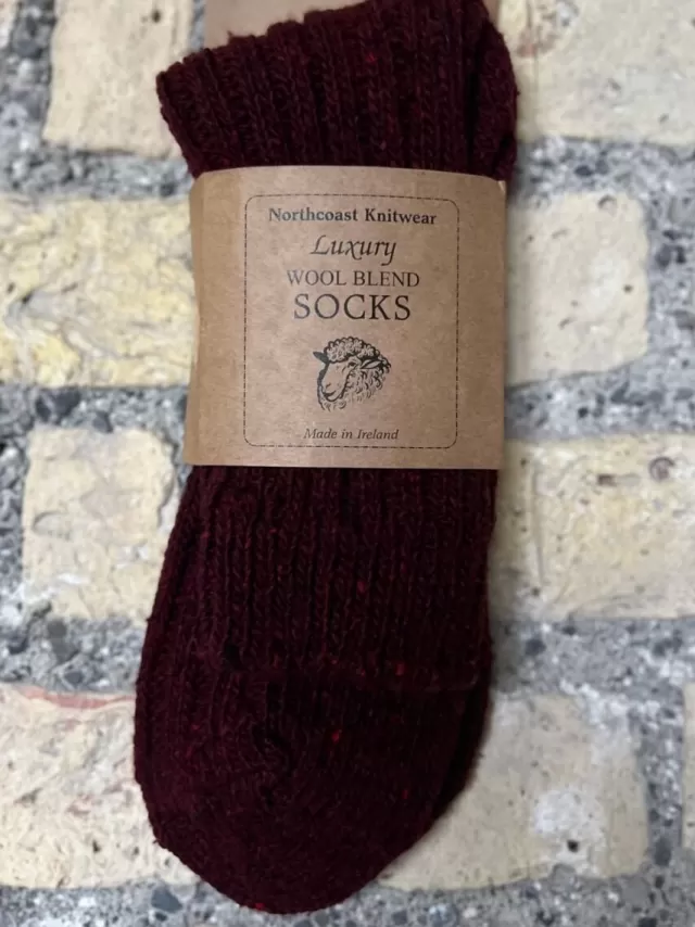 Sweater Shop Ladies Luxury Blend Socks Burgundy