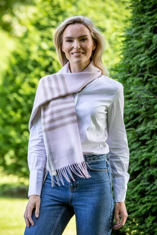 Women Sweater Shop 100% Merino Wool Scarf Delicate Pink