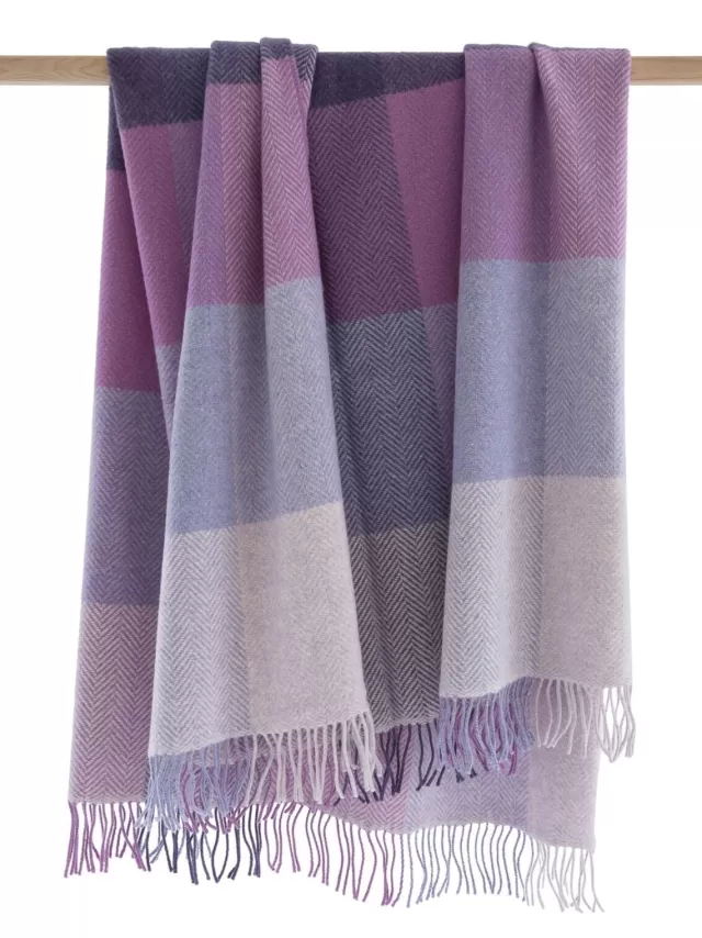 Sweater Shop Wool and Cashmere Throw Lilac Col.1442